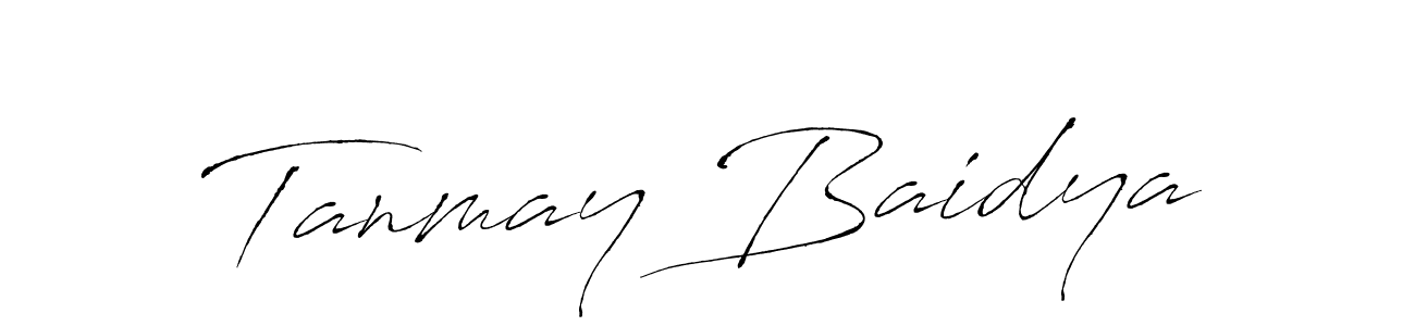 The best way (Antro_Vectra) to make a short signature is to pick only two or three words in your name. The name Tanmay Baidya include a total of six letters. For converting this name. Tanmay Baidya signature style 6 images and pictures png