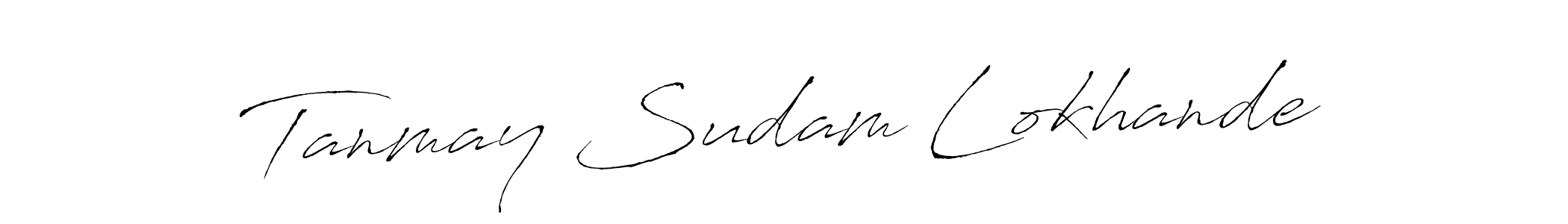 You should practise on your own different ways (Antro_Vectra) to write your name (Tanmay Sudam Lokhande) in signature. don't let someone else do it for you. Tanmay Sudam Lokhande signature style 6 images and pictures png