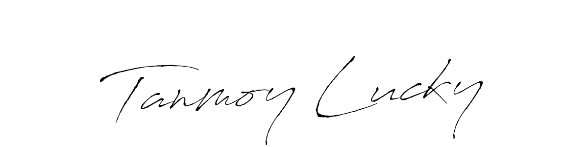 How to make Tanmoy Lucky signature? Antro_Vectra is a professional autograph style. Create handwritten signature for Tanmoy Lucky name. Tanmoy Lucky signature style 6 images and pictures png