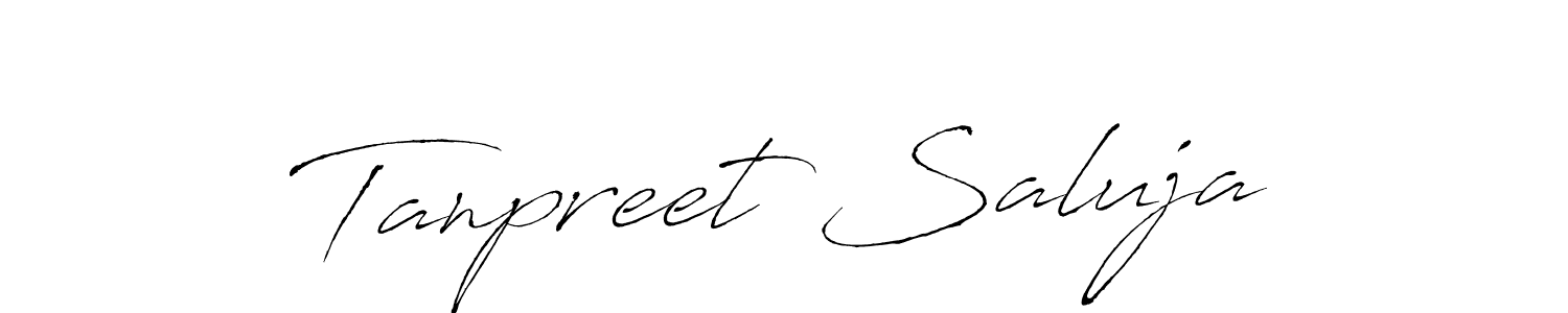 Tanpreet Saluja stylish signature style. Best Handwritten Sign (Antro_Vectra) for my name. Handwritten Signature Collection Ideas for my name Tanpreet Saluja. Tanpreet Saluja signature style 6 images and pictures png