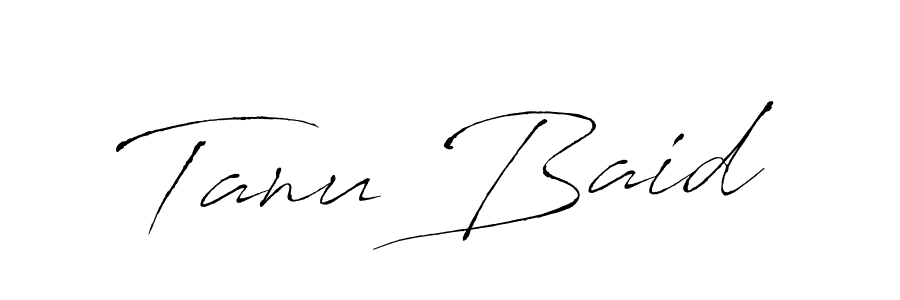 Make a beautiful signature design for name Tanu Baid. With this signature (Antro_Vectra) style, you can create a handwritten signature for free. Tanu Baid signature style 6 images and pictures png