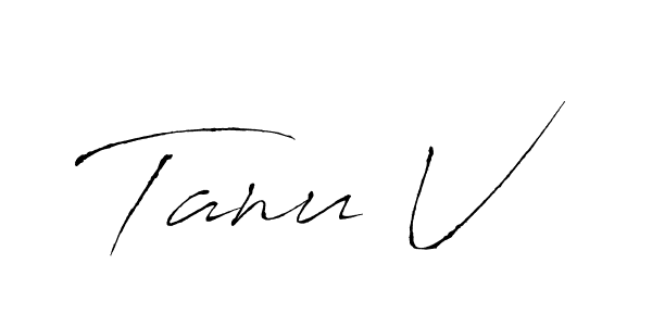 How to make Tanu V signature? Antro_Vectra is a professional autograph style. Create handwritten signature for Tanu V name. Tanu V signature style 6 images and pictures png