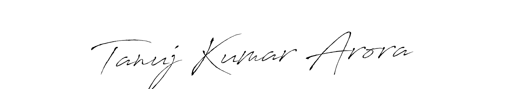 Create a beautiful signature design for name Tanuj Kumar Arora. With this signature (Antro_Vectra) fonts, you can make a handwritten signature for free. Tanuj Kumar Arora signature style 6 images and pictures png