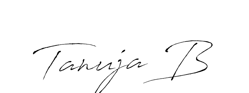 How to make Tanuja B name signature. Use Antro_Vectra style for creating short signs online. This is the latest handwritten sign. Tanuja B signature style 6 images and pictures png