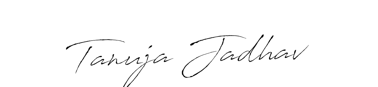 How to make Tanuja Jadhav name signature. Use Antro_Vectra style for creating short signs online. This is the latest handwritten sign. Tanuja Jadhav signature style 6 images and pictures png