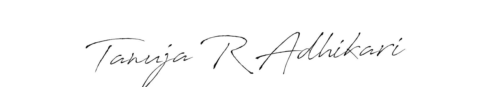 How to make Tanuja R Adhikari signature? Antro_Vectra is a professional autograph style. Create handwritten signature for Tanuja R Adhikari name. Tanuja R Adhikari signature style 6 images and pictures png