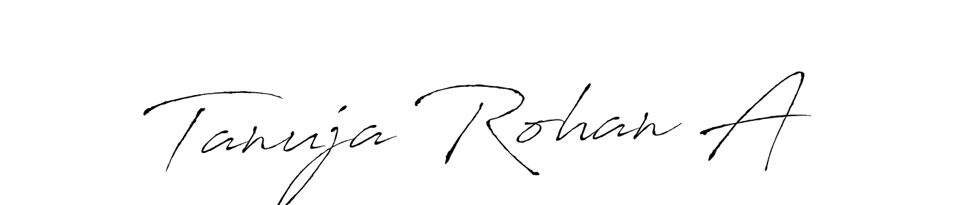 Design your own signature with our free online signature maker. With this signature software, you can create a handwritten (Antro_Vectra) signature for name Tanuja Rohan A. Tanuja Rohan A signature style 6 images and pictures png