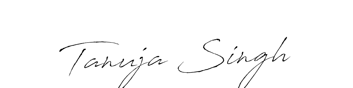 Create a beautiful signature design for name Tanuja Singh. With this signature (Antro_Vectra) fonts, you can make a handwritten signature for free. Tanuja Singh signature style 6 images and pictures png