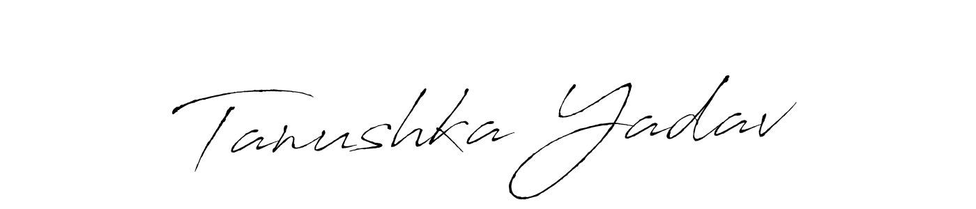 How to make Tanushka Yadav name signature. Use Antro_Vectra style for creating short signs online. This is the latest handwritten sign. Tanushka Yadav signature style 6 images and pictures png