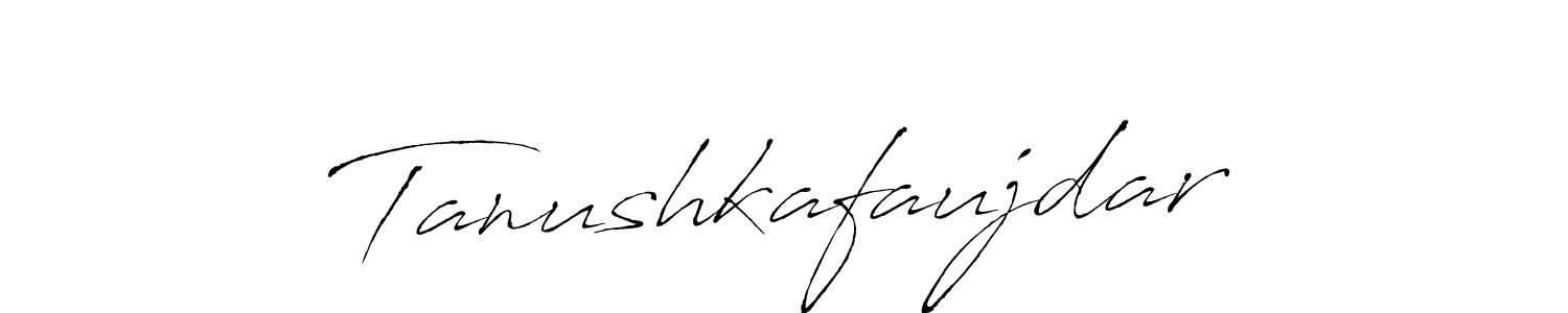 How to make Tanushkafaujdar name signature. Use Antro_Vectra style for creating short signs online. This is the latest handwritten sign. Tanushkafaujdar signature style 6 images and pictures png