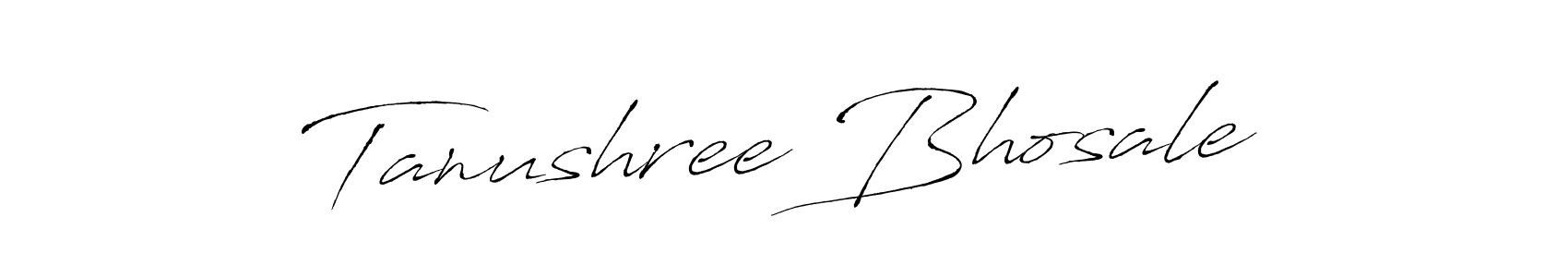 How to make Tanushree Bhosale name signature. Use Antro_Vectra style for creating short signs online. This is the latest handwritten sign. Tanushree Bhosale signature style 6 images and pictures png