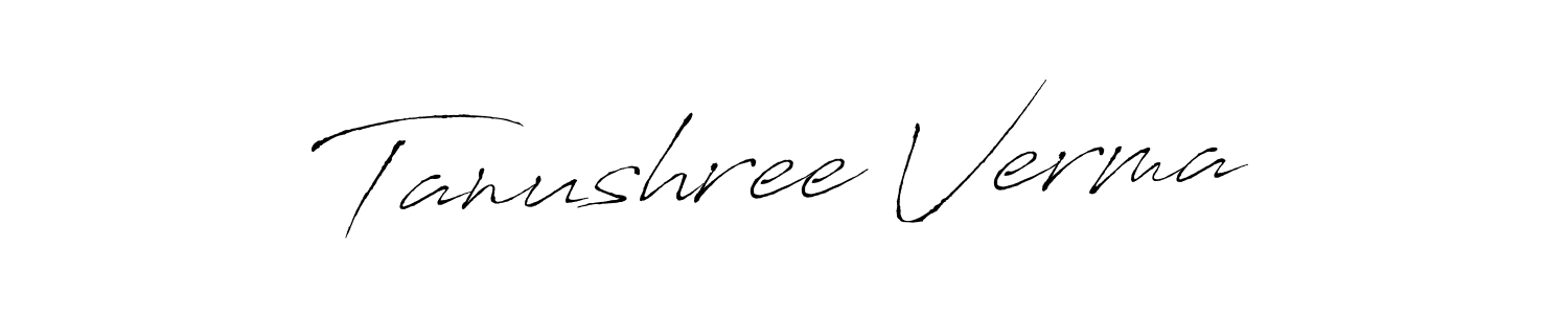 Design your own signature with our free online signature maker. With this signature software, you can create a handwritten (Antro_Vectra) signature for name Tanushree Verma. Tanushree Verma signature style 6 images and pictures png