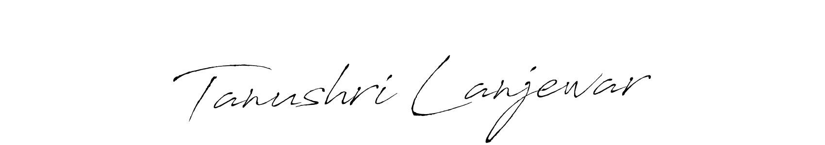 Antro_Vectra is a professional signature style that is perfect for those who want to add a touch of class to their signature. It is also a great choice for those who want to make their signature more unique. Get Tanushri Lanjewar name to fancy signature for free. Tanushri Lanjewar signature style 6 images and pictures png
