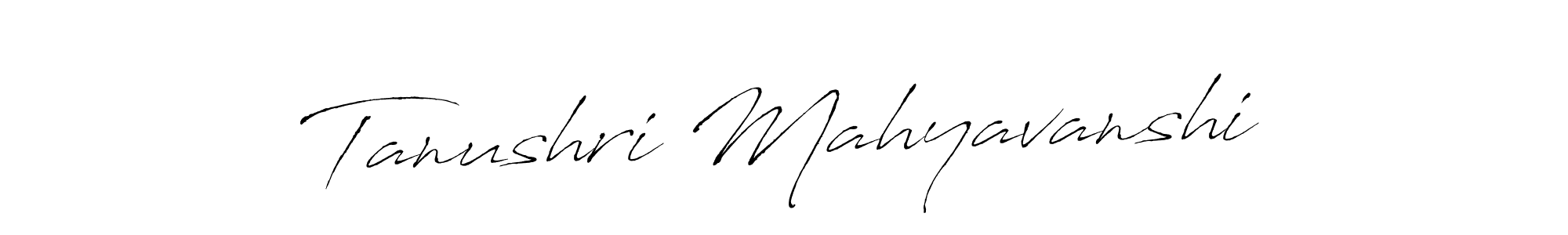 Make a beautiful signature design for name Tanushri Mahyavanshi. With this signature (Antro_Vectra) style, you can create a handwritten signature for free. Tanushri Mahyavanshi signature style 6 images and pictures png