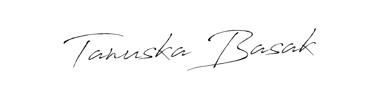 How to make Tanuska Basak name signature. Use Antro_Vectra style for creating short signs online. This is the latest handwritten sign. Tanuska Basak signature style 6 images and pictures png