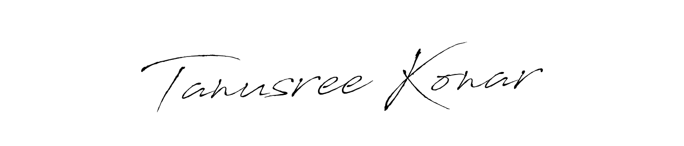 How to make Tanusree Konar signature? Antro_Vectra is a professional autograph style. Create handwritten signature for Tanusree Konar name. Tanusree Konar signature style 6 images and pictures png