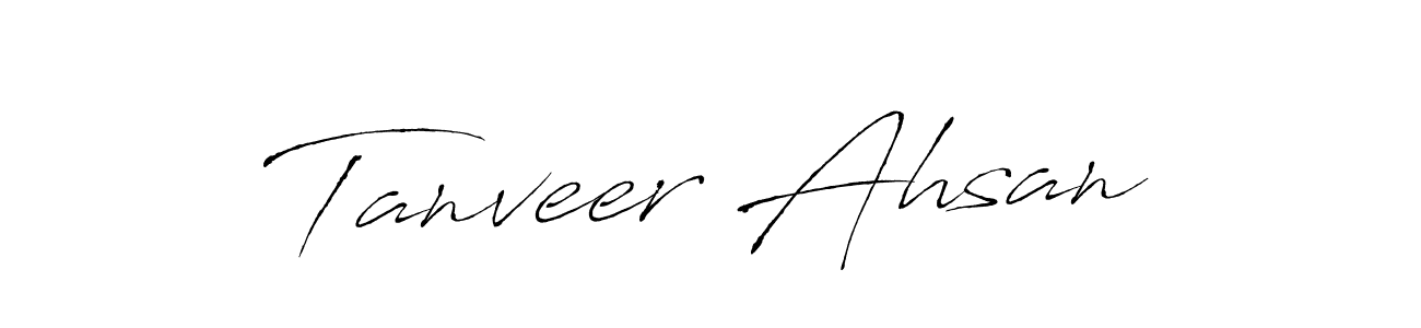 The best way (Antro_Vectra) to make a short signature is to pick only two or three words in your name. The name Tanveer Ahsan include a total of six letters. For converting this name. Tanveer Ahsan signature style 6 images and pictures png