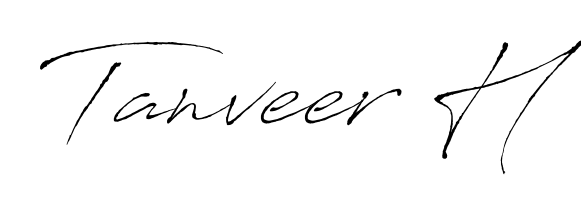 Style your name Tanveer H with confidence using Antro_Vectra signature design. Simple, elegant, and ready for immediate document use. Tanveer H signature style 6 images and pictures png