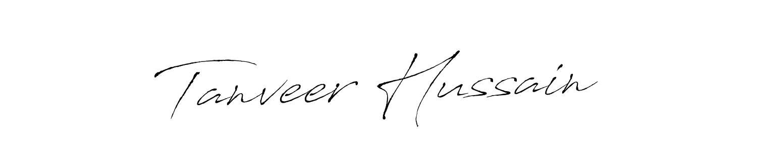 Make a beautiful signature design for name Tanveer Hussain. With this signature (Antro_Vectra) style, you can create a handwritten signature for free. Tanveer Hussain signature style 6 images and pictures png