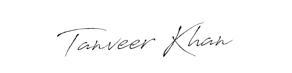 Design your own signature with our free online signature maker. With this signature software, you can create a handwritten (Antro_Vectra) signature for name Tanveer Khan. Tanveer Khan signature style 6 images and pictures png