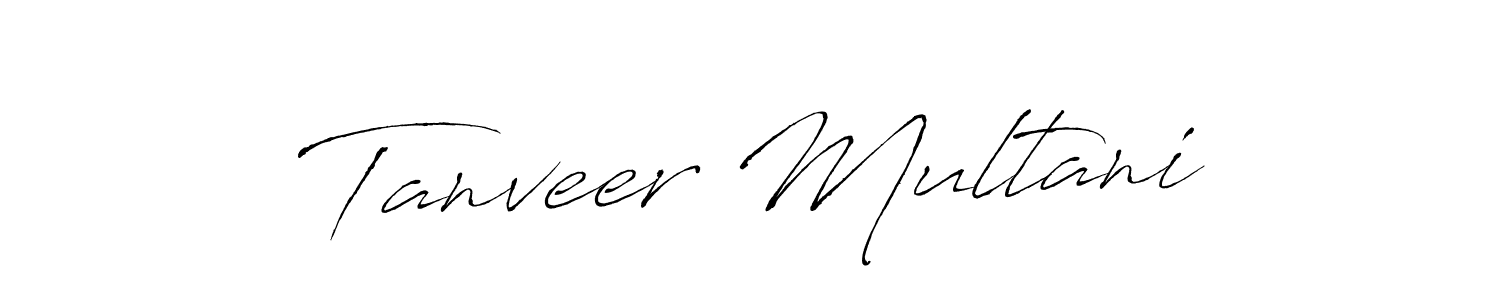How to make Tanveer Multani name signature. Use Antro_Vectra style for creating short signs online. This is the latest handwritten sign. Tanveer Multani signature style 6 images and pictures png