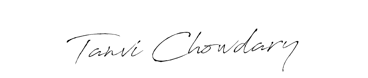 How to make Tanvi Chowdary signature? Antro_Vectra is a professional autograph style. Create handwritten signature for Tanvi Chowdary name. Tanvi Chowdary signature style 6 images and pictures png
