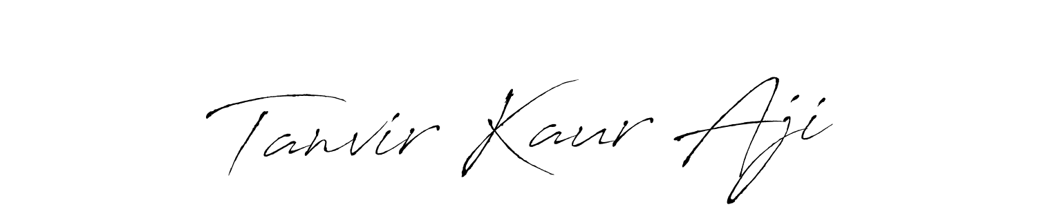 Antro_Vectra is a professional signature style that is perfect for those who want to add a touch of class to their signature. It is also a great choice for those who want to make their signature more unique. Get Tanvir Kaur Aji name to fancy signature for free. Tanvir Kaur Aji signature style 6 images and pictures png
