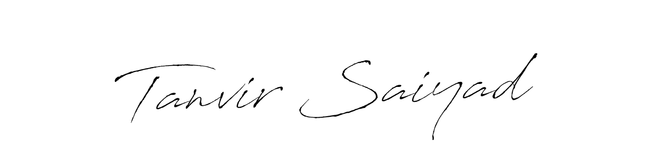 How to make Tanvir Saiyad name signature. Use Antro_Vectra style for creating short signs online. This is the latest handwritten sign. Tanvir Saiyad signature style 6 images and pictures png