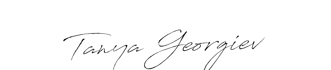 How to make Tanya Georgiev name signature. Use Antro_Vectra style for creating short signs online. This is the latest handwritten sign. Tanya Georgiev signature style 6 images and pictures png