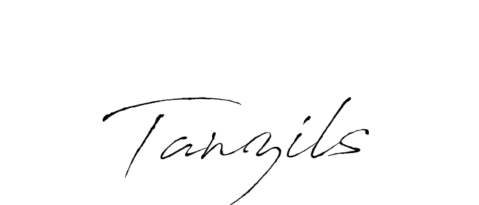 Make a beautiful signature design for name Tanzils. With this signature (Antro_Vectra) style, you can create a handwritten signature for free. Tanzils signature style 6 images and pictures png