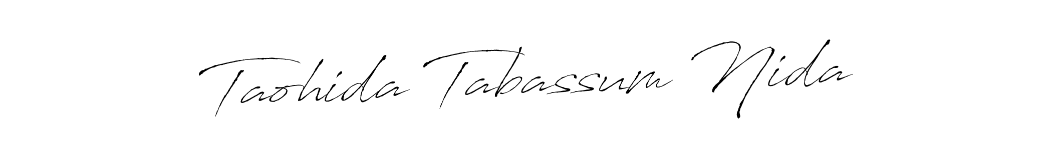 Use a signature maker to create a handwritten signature online. With this signature software, you can design (Antro_Vectra) your own signature for name Taohida Tabassum Nida. Taohida Tabassum Nida signature style 6 images and pictures png