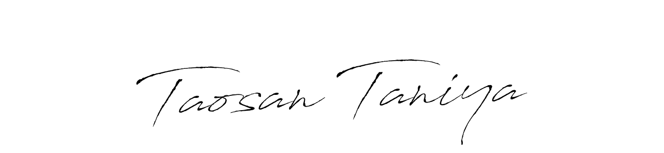 Make a beautiful signature design for name Taosan Taniya. With this signature (Antro_Vectra) style, you can create a handwritten signature for free. Taosan Taniya signature style 6 images and pictures png