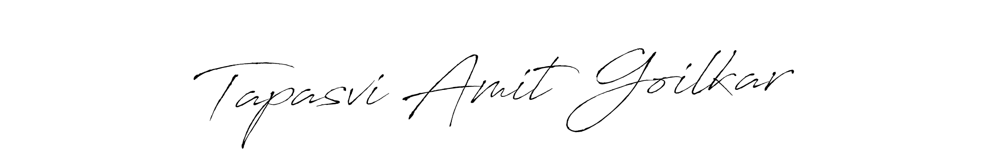 Tapasvi Amit Goilkar stylish signature style. Best Handwritten Sign (Antro_Vectra) for my name. Handwritten Signature Collection Ideas for my name Tapasvi Amit Goilkar. Tapasvi Amit Goilkar signature style 6 images and pictures png