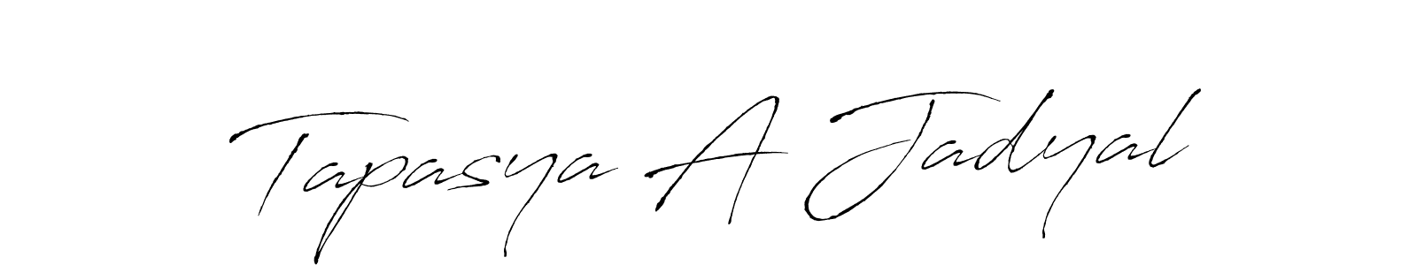 How to make Tapasya A Jadyal name signature. Use Antro_Vectra style for creating short signs online. This is the latest handwritten sign. Tapasya A Jadyal signature style 6 images and pictures png