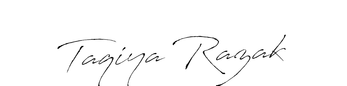 You should practise on your own different ways (Antro_Vectra) to write your name (Taqiya Razak) in signature. don't let someone else do it for you. Taqiya Razak signature style 6 images and pictures png