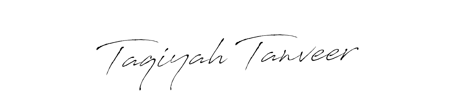 Taqiyah Tanveer stylish signature style. Best Handwritten Sign (Antro_Vectra) for my name. Handwritten Signature Collection Ideas for my name Taqiyah Tanveer. Taqiyah Tanveer signature style 6 images and pictures png