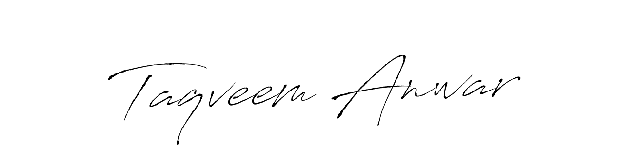 Design your own signature with our free online signature maker. With this signature software, you can create a handwritten (Antro_Vectra) signature for name Taqveem Anwar. Taqveem Anwar signature style 6 images and pictures png