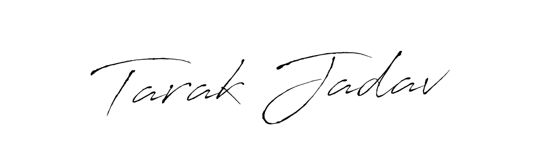 The best way (Antro_Vectra) to make a short signature is to pick only two or three words in your name. The name Tarak Jadav include a total of six letters. For converting this name. Tarak Jadav signature style 6 images and pictures png