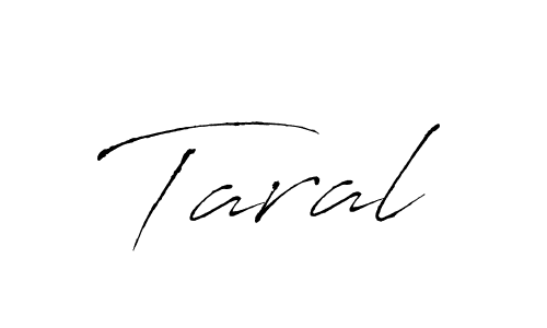 Use a signature maker to create a handwritten signature online. With this signature software, you can design (Antro_Vectra) your own signature for name Taral. Taral signature style 6 images and pictures png