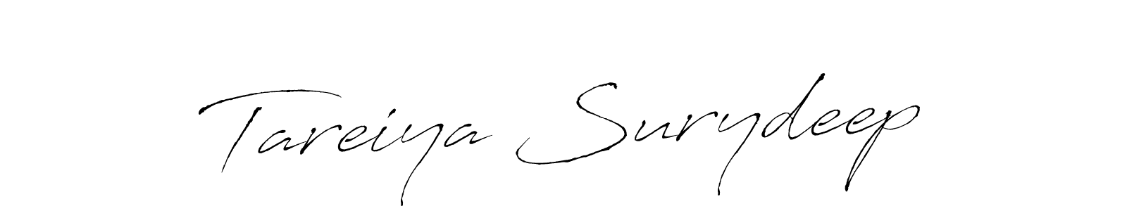 The best way (Antro_Vectra) to make a short signature is to pick only two or three words in your name. The name Tareiya Surydeep include a total of six letters. For converting this name. Tareiya Surydeep signature style 6 images and pictures png