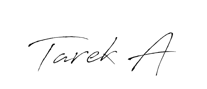 How to make Tarek A name signature. Use Antro_Vectra style for creating short signs online. This is the latest handwritten sign. Tarek A signature style 6 images and pictures png