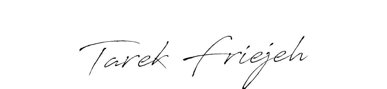 Also we have Tarek Friejeh name is the best signature style. Create professional handwritten signature collection using Antro_Vectra autograph style. Tarek Friejeh signature style 6 images and pictures png