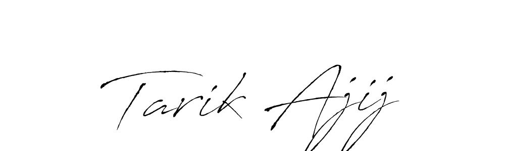 Make a beautiful signature design for name Tarik Ajij. With this signature (Antro_Vectra) style, you can create a handwritten signature for free. Tarik Ajij signature style 6 images and pictures png