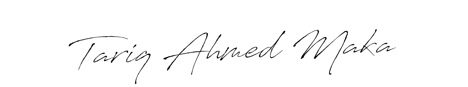 Design your own signature with our free online signature maker. With this signature software, you can create a handwritten (Antro_Vectra) signature for name Tariq Ahmed Maka. Tariq Ahmed Maka signature style 6 images and pictures png