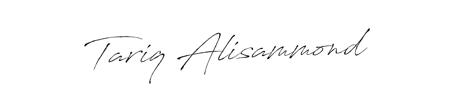 How to make Tariq Alisammond name signature. Use Antro_Vectra style for creating short signs online. This is the latest handwritten sign. Tariq Alisammond signature style 6 images and pictures png