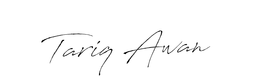 Tariq Awan stylish signature style. Best Handwritten Sign (Antro_Vectra) for my name. Handwritten Signature Collection Ideas for my name Tariq Awan. Tariq Awan signature style 6 images and pictures png