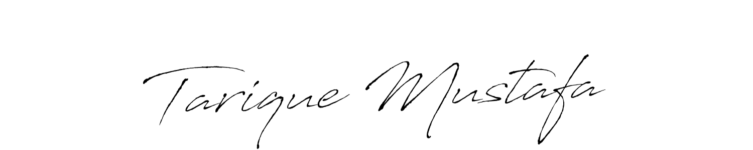 How to make Tarique Mustafa name signature. Use Antro_Vectra style for creating short signs online. This is the latest handwritten sign. Tarique Mustafa signature style 6 images and pictures png