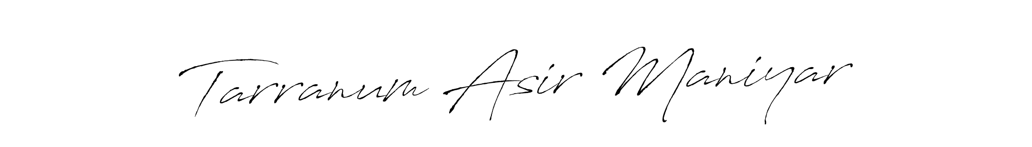 Similarly Antro_Vectra is the best handwritten signature design. Signature creator online .You can use it as an online autograph creator for name Tarranum Asir Maniyar. Tarranum Asir Maniyar signature style 6 images and pictures png