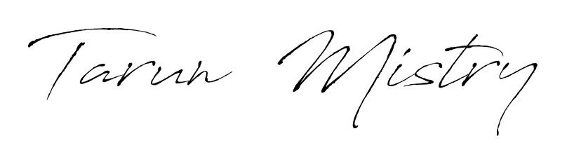 A stylish, flowing autograph style designed for name Tarun  Mistry using Antro_Vectra typography. Perfect for digital creative projects. Tarun  Mistry signature style 6 images and pictures png