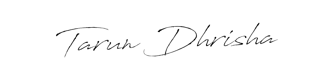 How to make Tarun Dhrisha name signature. Use Antro_Vectra style for creating short signs online. This is the latest handwritten sign. Tarun Dhrisha signature style 6 images and pictures png